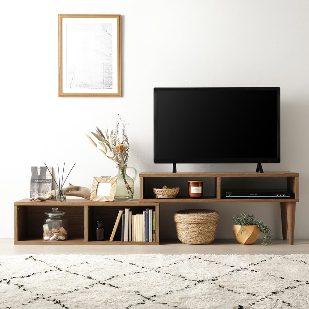 Amazon｜RASIK テレビ台 ローボード 伸縮 幅90〜163cm ブラウン